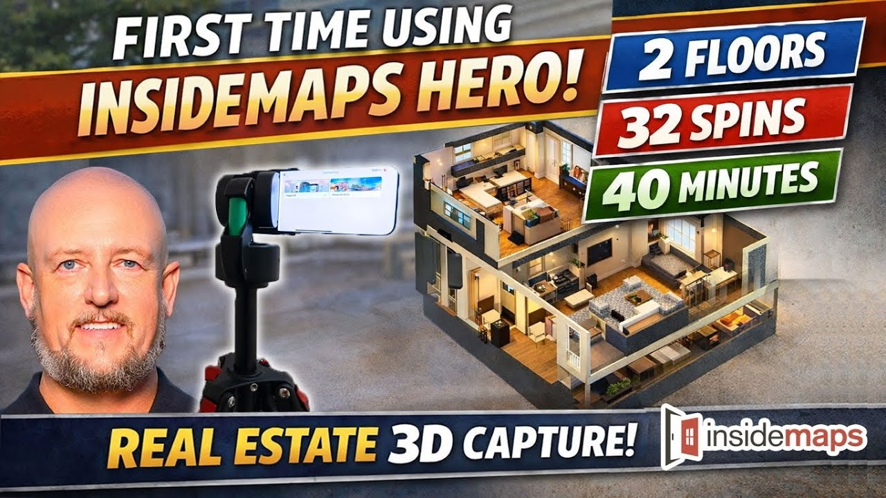 Первое использование InsideMaps Hero — 2 этажа, 32 вращения, 40 минут (3D-съемка недвижимости)