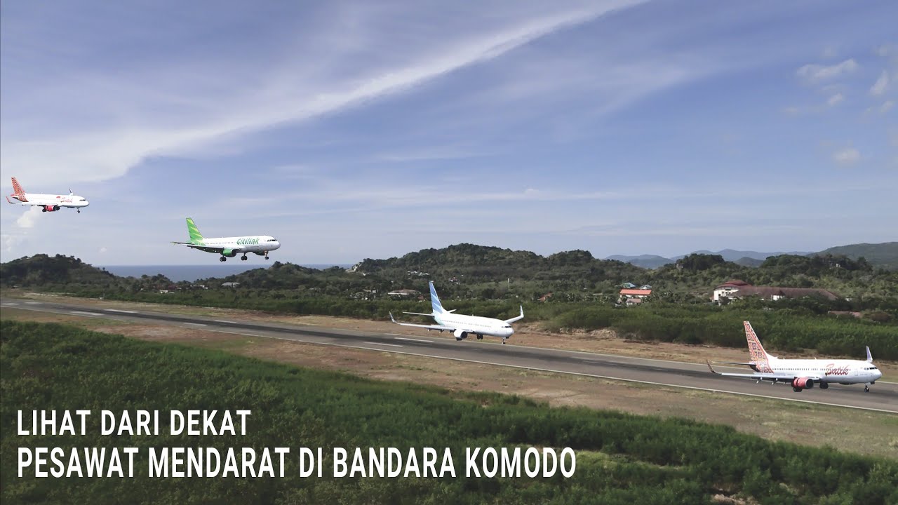 Pesawat Landing dan Take Off Bandara Komodo, Garuda Indonesia, Citilink, Batik Air di Labuan Bajo