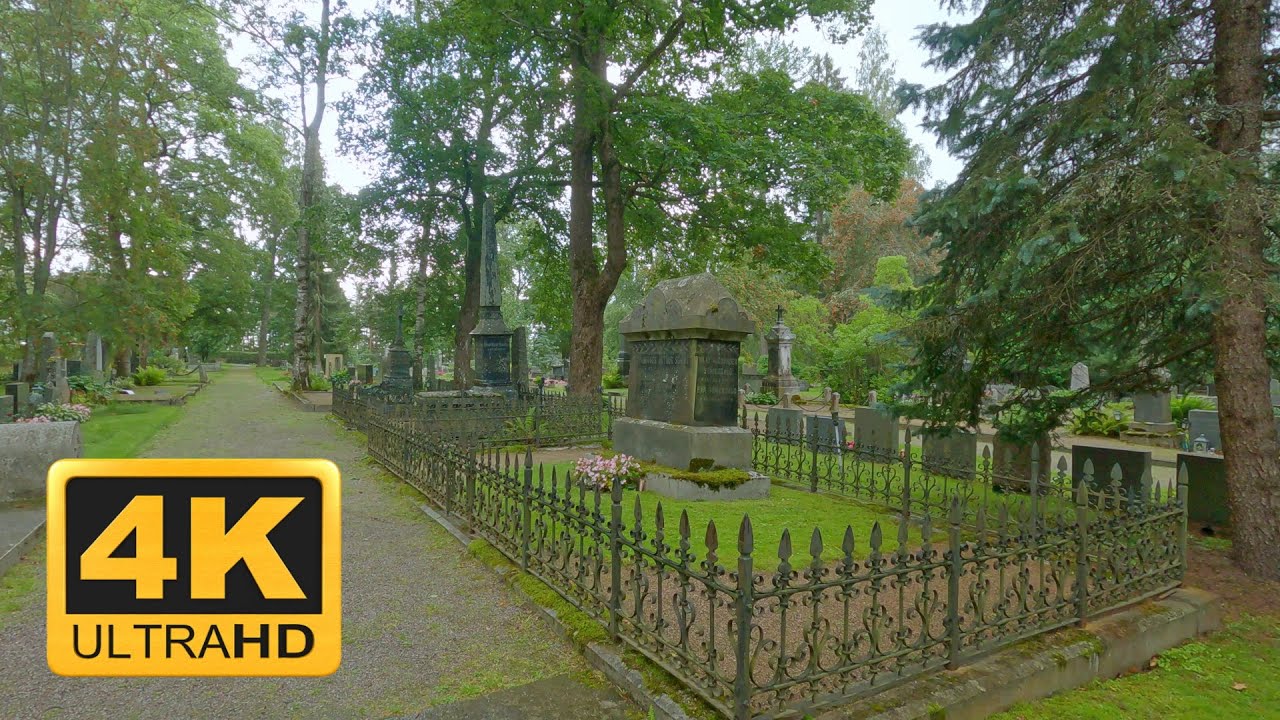 【4K】Rainy Day Walk at the Cemetery - Kalevankangas, Tampere, Finland