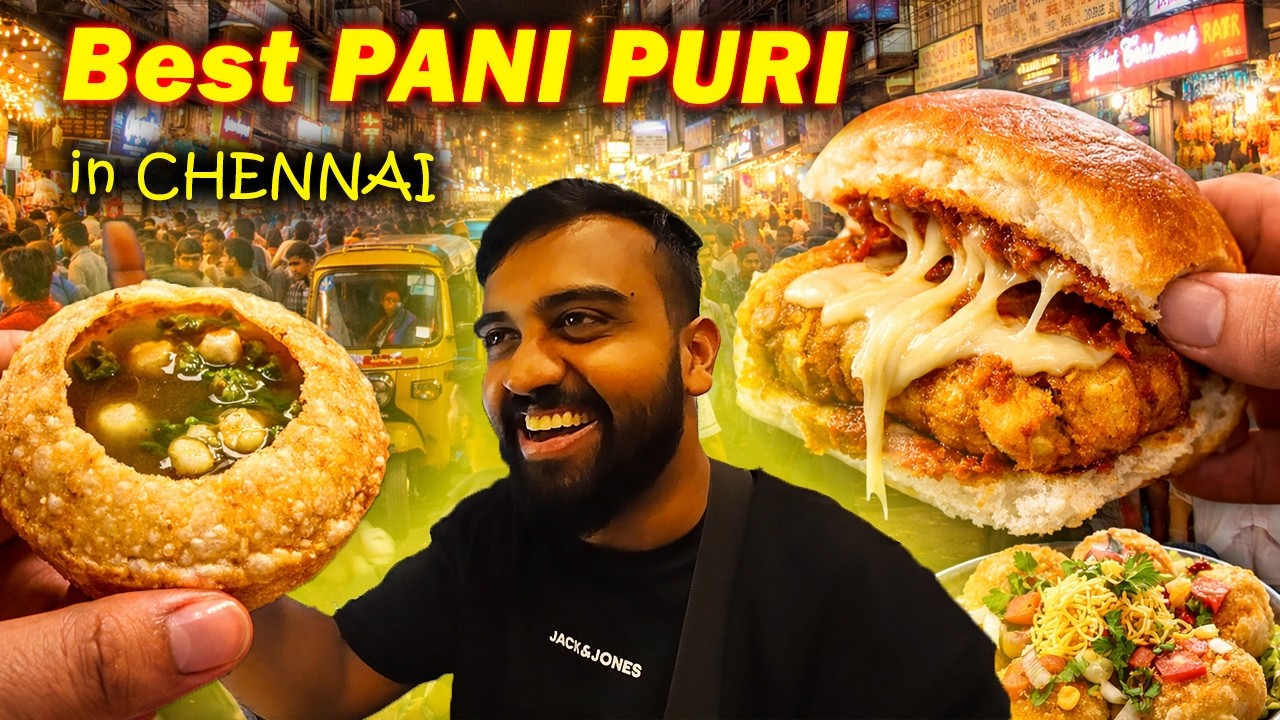 Crowded Sowcarpet + Unlimited Chat 😍 | Chennai Street Food Vlog | பானி பூரி சென்னை SAMBAVAM