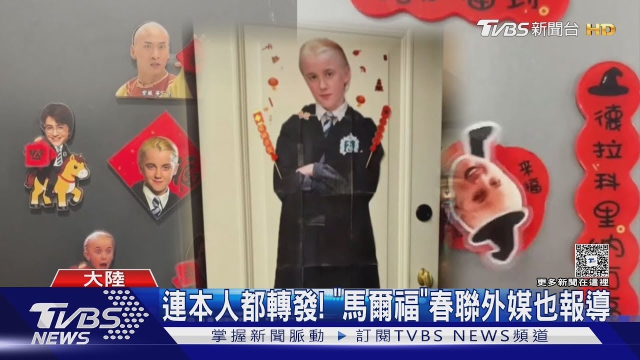 馬年吉祥物!大陸瘋貼「跩哥馬份」春聯｜TVBS新聞