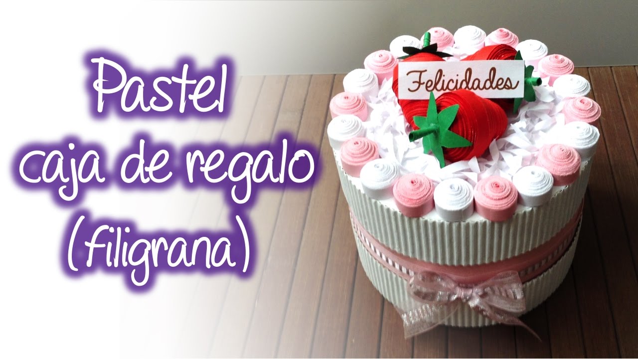 Pastel caja de regalo de Filigrana, Quilling Cake Gift Box