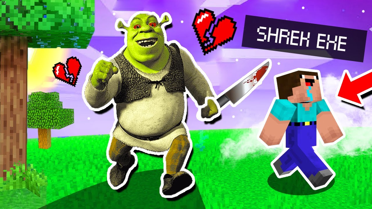 DĚSIVÝ SHREK EXE CHCE SEŽRAT NOOBA - NOOB VE 3 RÁNO MINECRAFT!