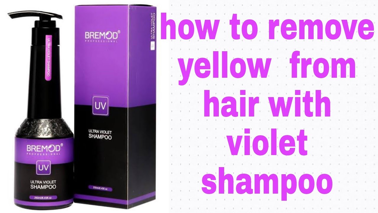 how to remove yellow colour from hairs# remove yellow orange pigment with violet shampoo# breemod