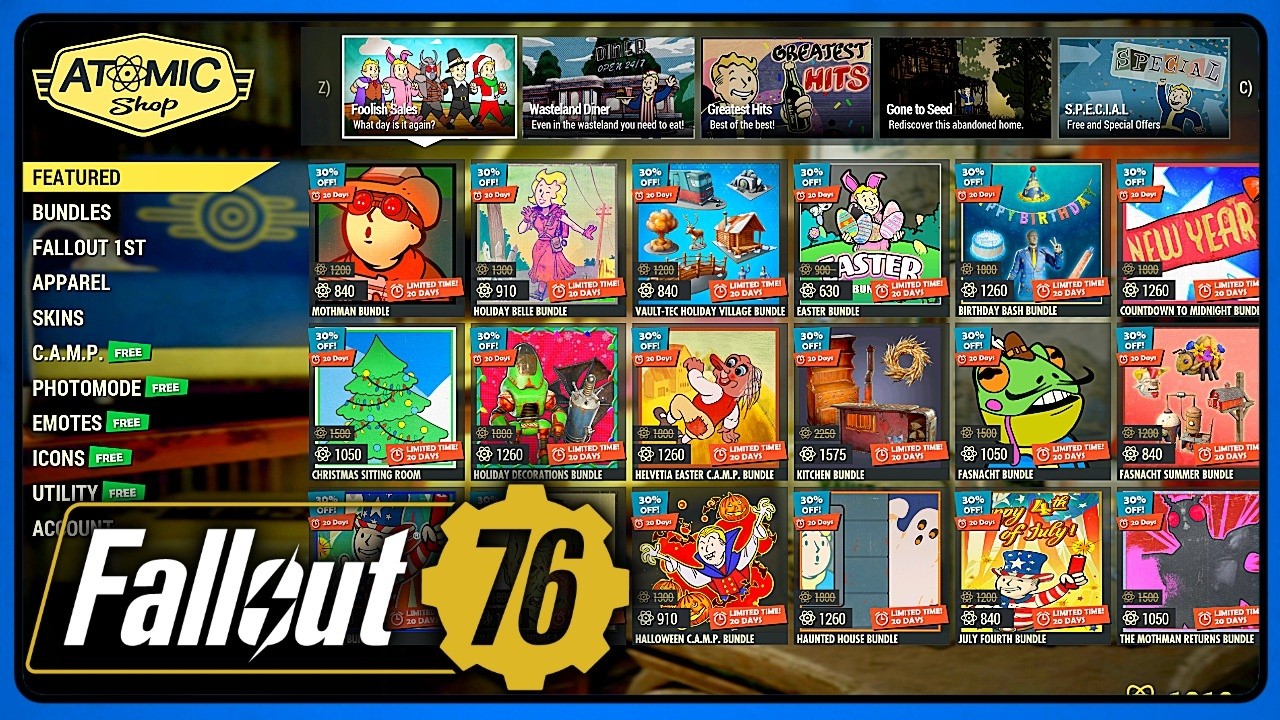 Lots & Lots of Sales - Atom Shop (Mar 24) Fallout 76