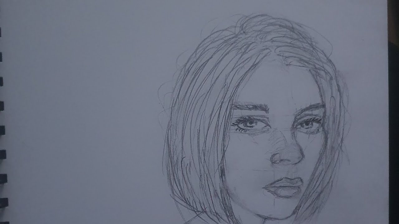 Portrait drawing using, Loomis Method. (No Cuts. No Sound.)