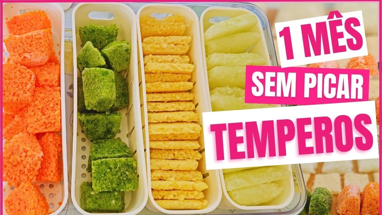 MÊS TODO SEM PICAR TEMPERO | Reabastecendo meu freezer com temperos naturais