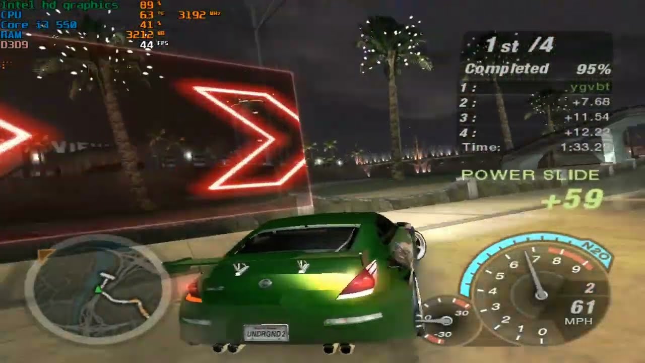 Need for speed : Underground 2  - i3 550 - Intel HD graphics