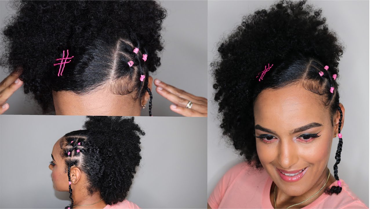 PEINADO para cabello AFRO RIZADO | RUBBER BAND hairstyle | Peinado tumblr para pelo afro rizado