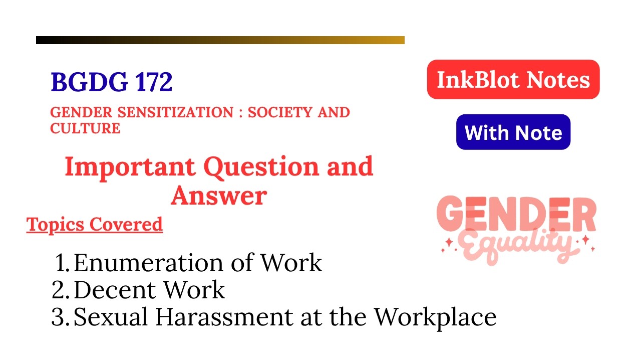 bgdg 172 important questions|  GENDER SENSITIZATION : SOCIETY AND CULTURE| IGNOU Malayalam|