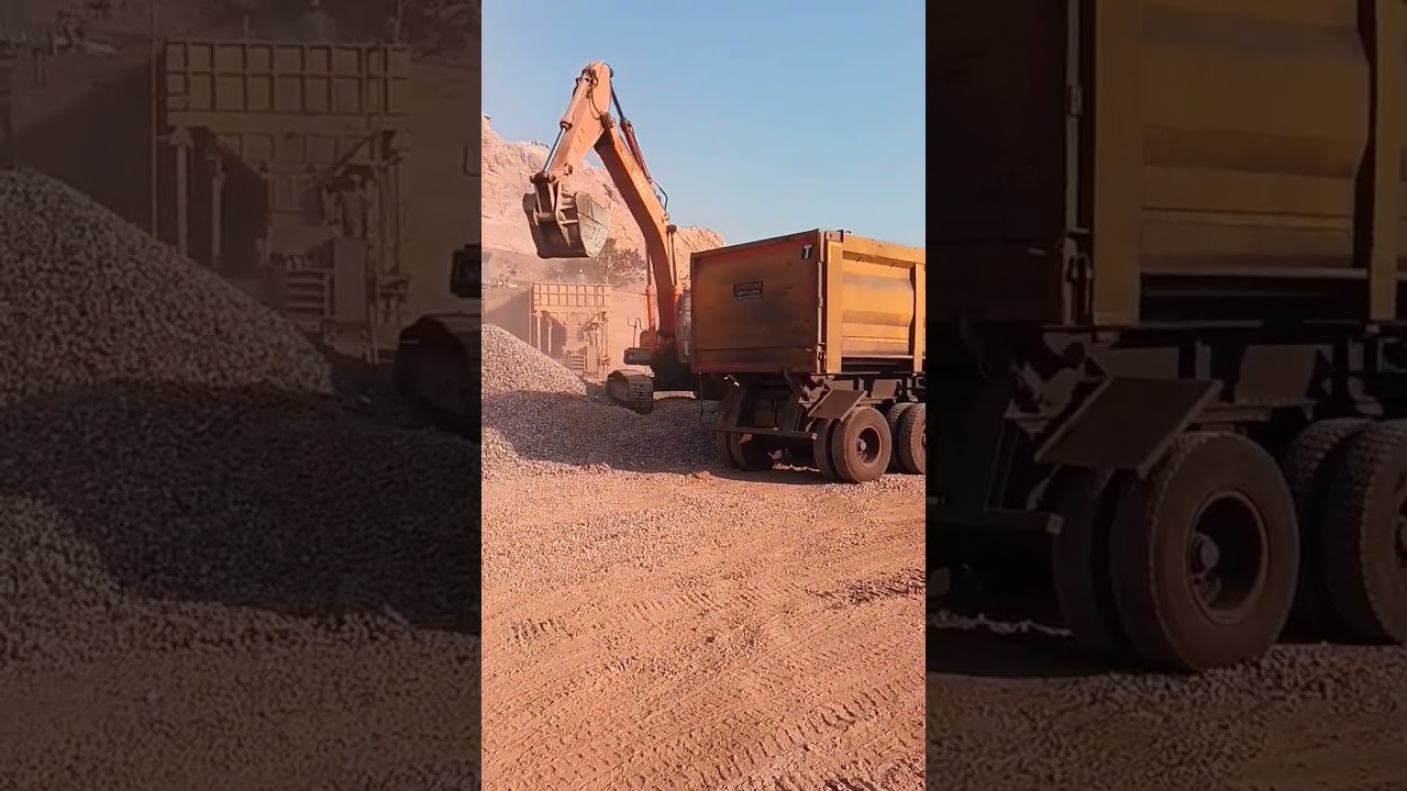 #tatahitachi #excavator #working #stonecrusherplant #for #stone #loading #heavytruck 💪