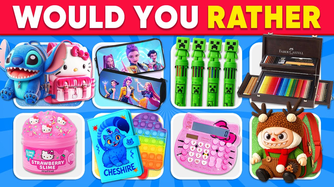 Would You Rather...? School Supplies & Stationery Edition 🌈🎒✨📓 Paw Quiz