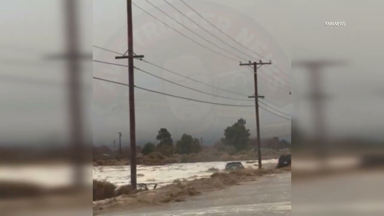 Cars Swept Away By Rain In Palmdale Caught On Camera