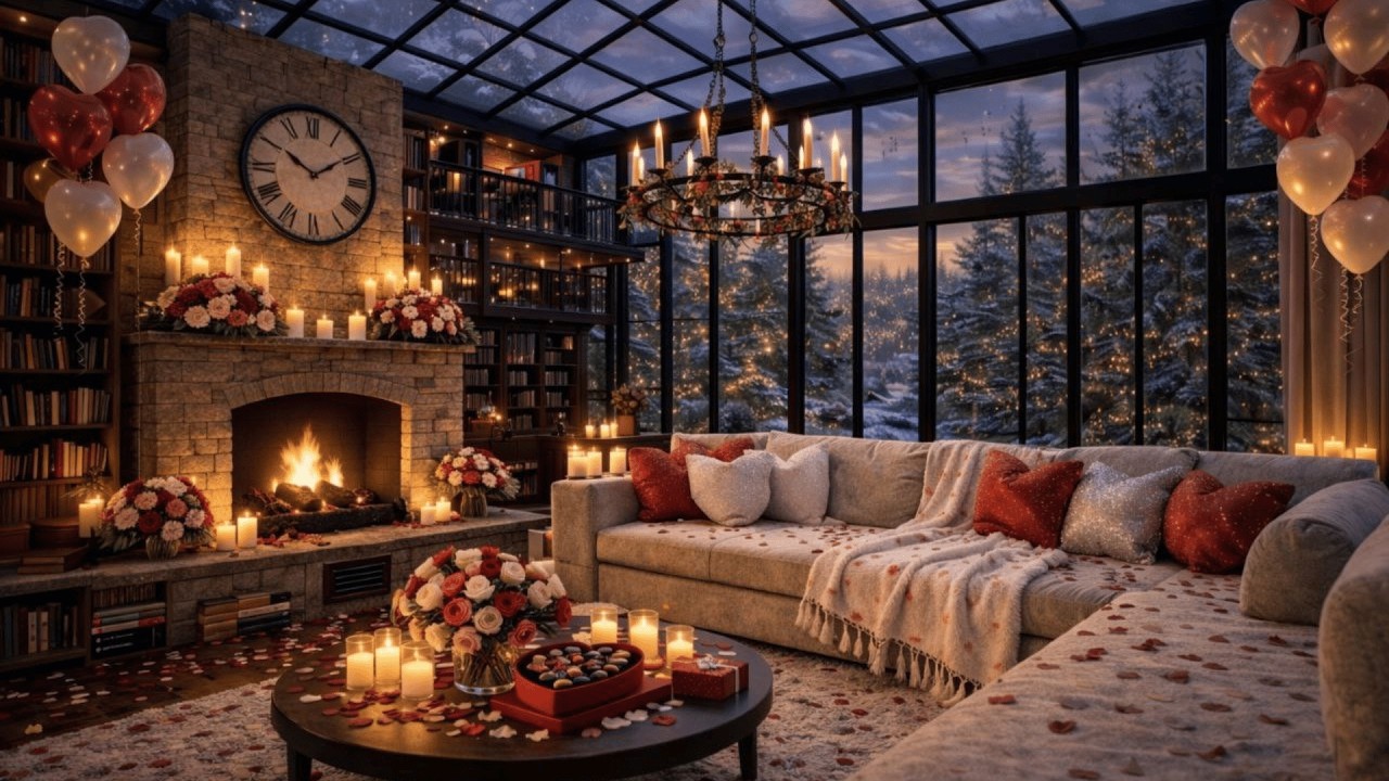Fireplace Ambience for Valentine&rsquo;s Night | Quiet Ember Night
