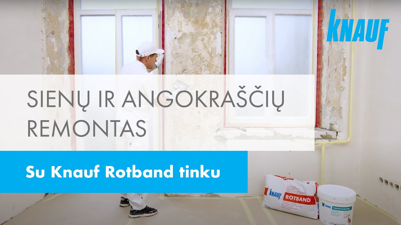 Sienų ir angokraščių remontas su Knauf Rotband tinku