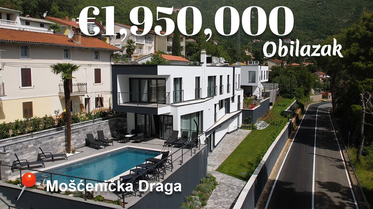 Unutar €1.950.000 luksuzne novogradnje u Mošćeničkoj Dragi 300m od mora