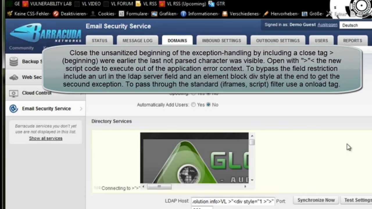 BugBounty Barracuda Networks Email Security Appliance Application Filter Bypass Vulnerability