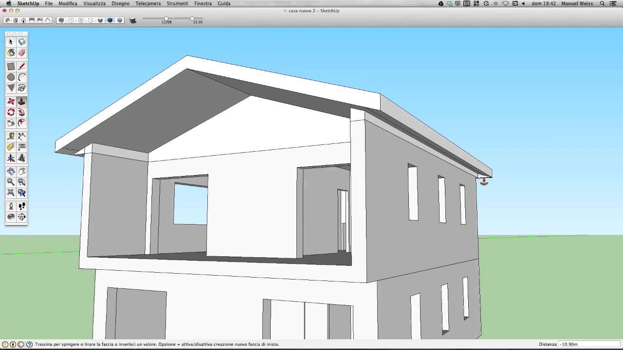 Tutorial SketchUp - Video 05 casa - tetto a falde