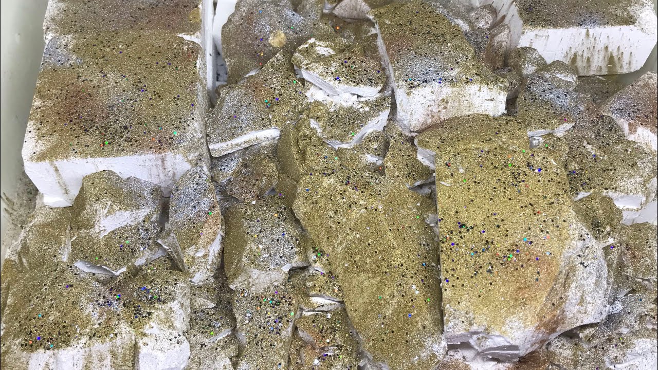 ASMR 20 blocks Ader and BSN Gym Chalk Crumble with Gold Silver Insta 1000 followers appreciation