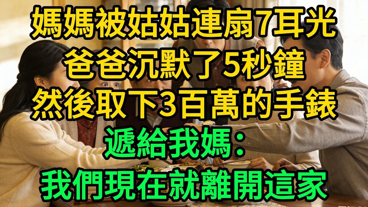 媽媽被姑姑連扇7耳光，爸爸沉默了5秒鐘，然後取下3百萬的手錶，遞給我媽：我們現在就離開這家 | 柳梦微语