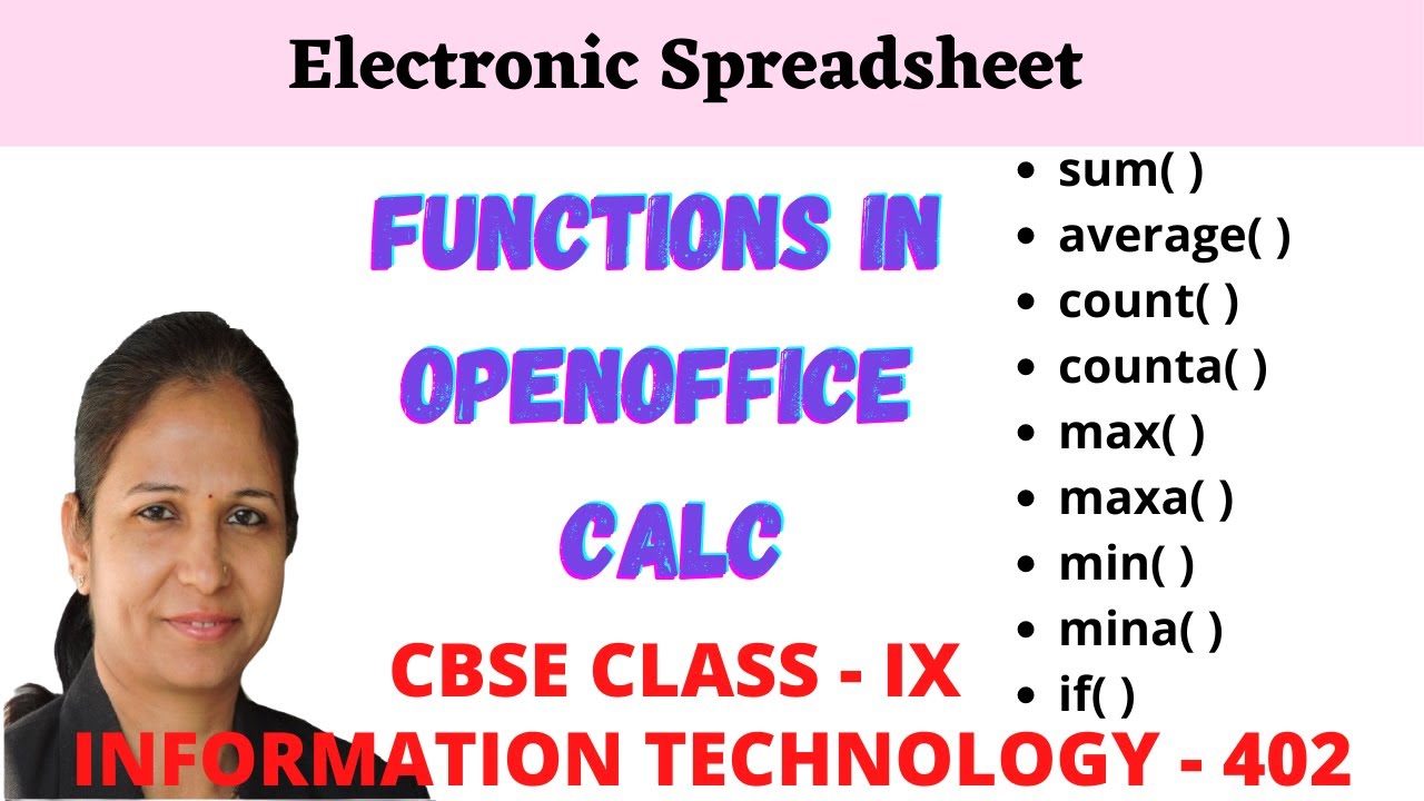 OpenOffice Calc Tutorial | Functions In OpenOffice Calc | CBSE CLASS - IX | IT - 402