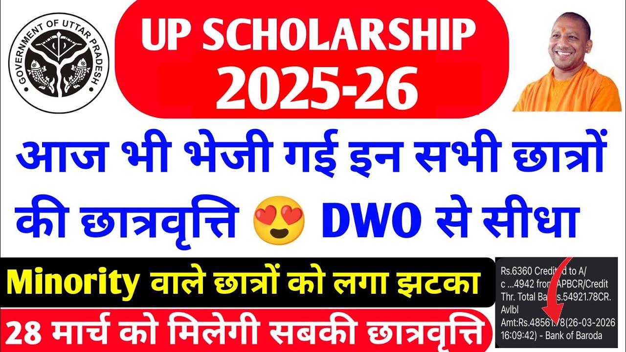 Up Scholarship Kab Tak Aayega 2026 / up scholarship latest news today / up scholarship status update