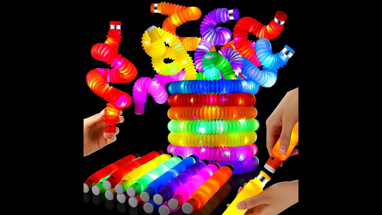 LED Light Pop Tube Toy Stretchy Bendable Pipe Toy Fidget Pop Toy Fidget Tube Toy Tube Sensory Toys