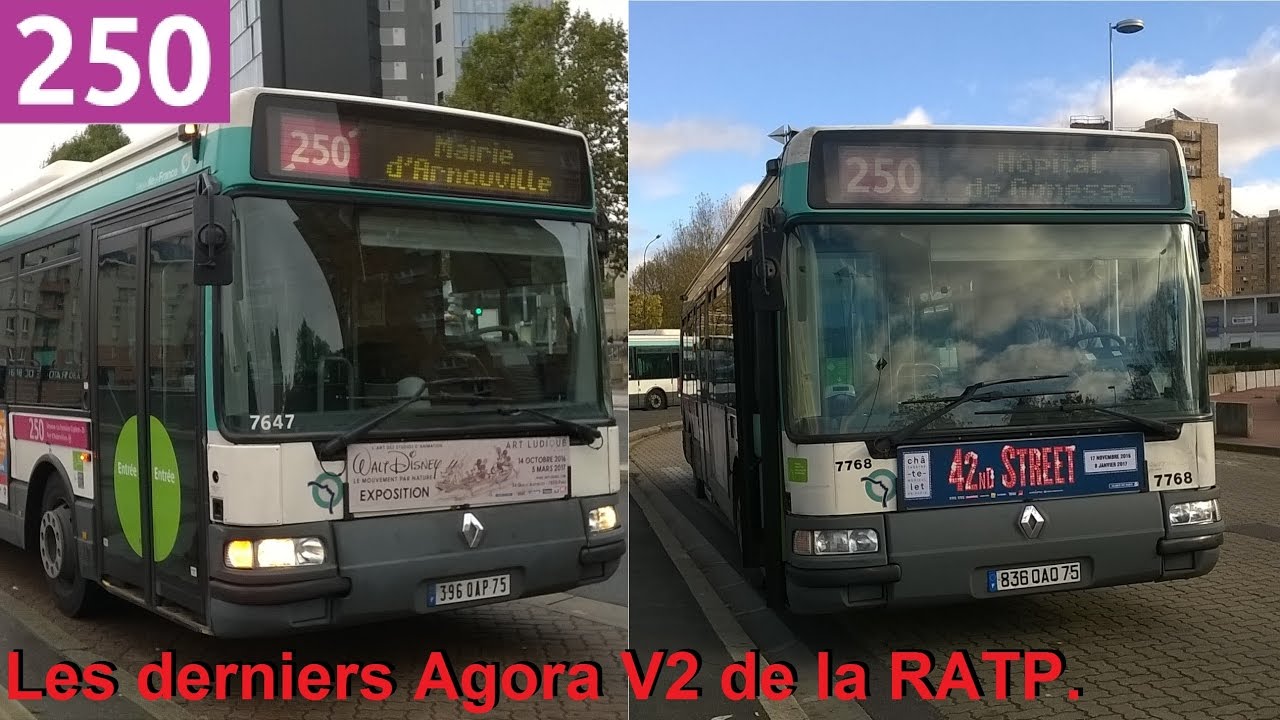 Les derniers Agora V2 de la RATP: ligne 250.