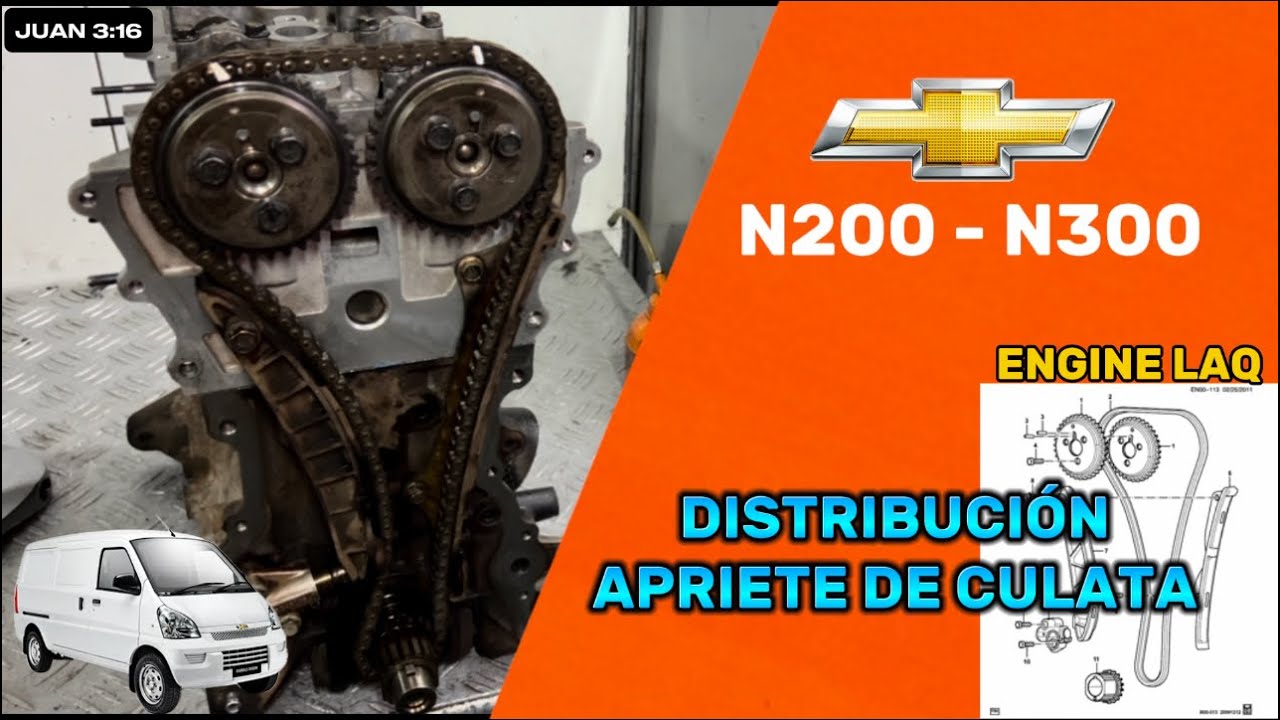 TIEMPO Y TORQUE DE CULATA DE LA CHEVROLET N200-N300 | MOTOR LAQ