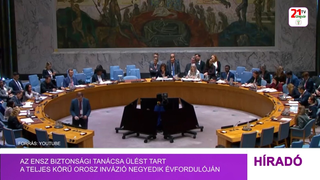 Az ENSZ Biztonsági Tanácsa ülést tart a teljes körű orosz invázió negyedik évfordulóján