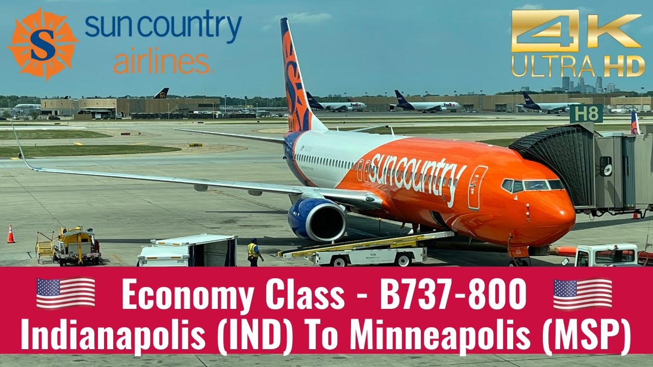 Sun Country Airlines | B737-800 | Economy Best Class | 🇺🇸Indianapolis (IND) To Minneapolis (MSP) 🇺🇸