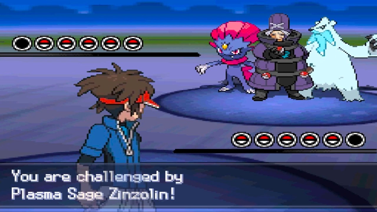 Pokemon Blinding White 2 - vs Team Plasma Zinzolin (2nd Battle, Doubles, Hardcore Mode)