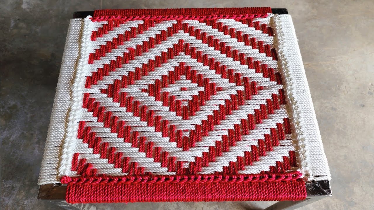 Completing a weaving project, Cot making Art