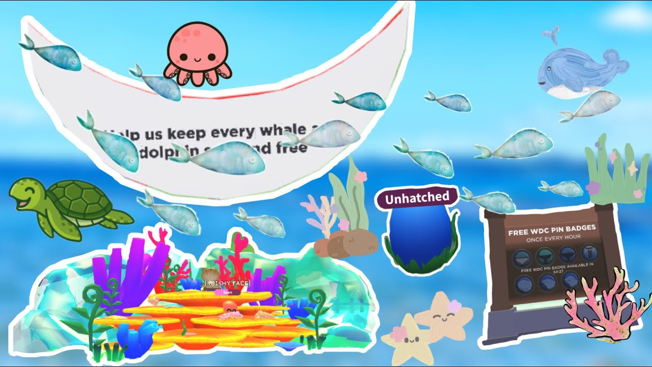 WORLD OCEAN DAY UPDATE INA DOPT ME COAM STROLER SEAWEEED AND BADGE AieshaplaysRoblox