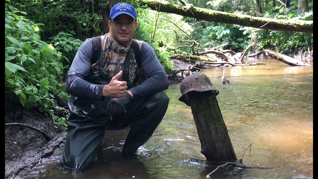 Коп по войне на реке летом. WW2 Metal detecting in summer on the river in Kaliningrad. XP ORX X35