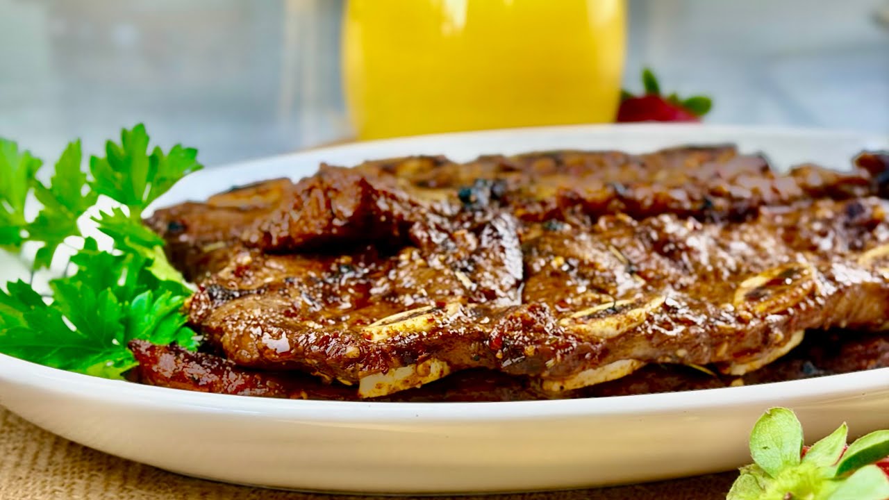 Juicy Korean-style Flanken Ribs on the Grill