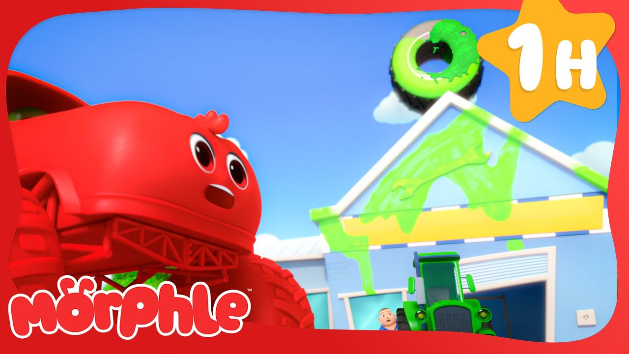 Splatter Everywhere! 💚😆 | Morphle | Cars, Trucks & Vehicles Cartoon | Moonbug Kids