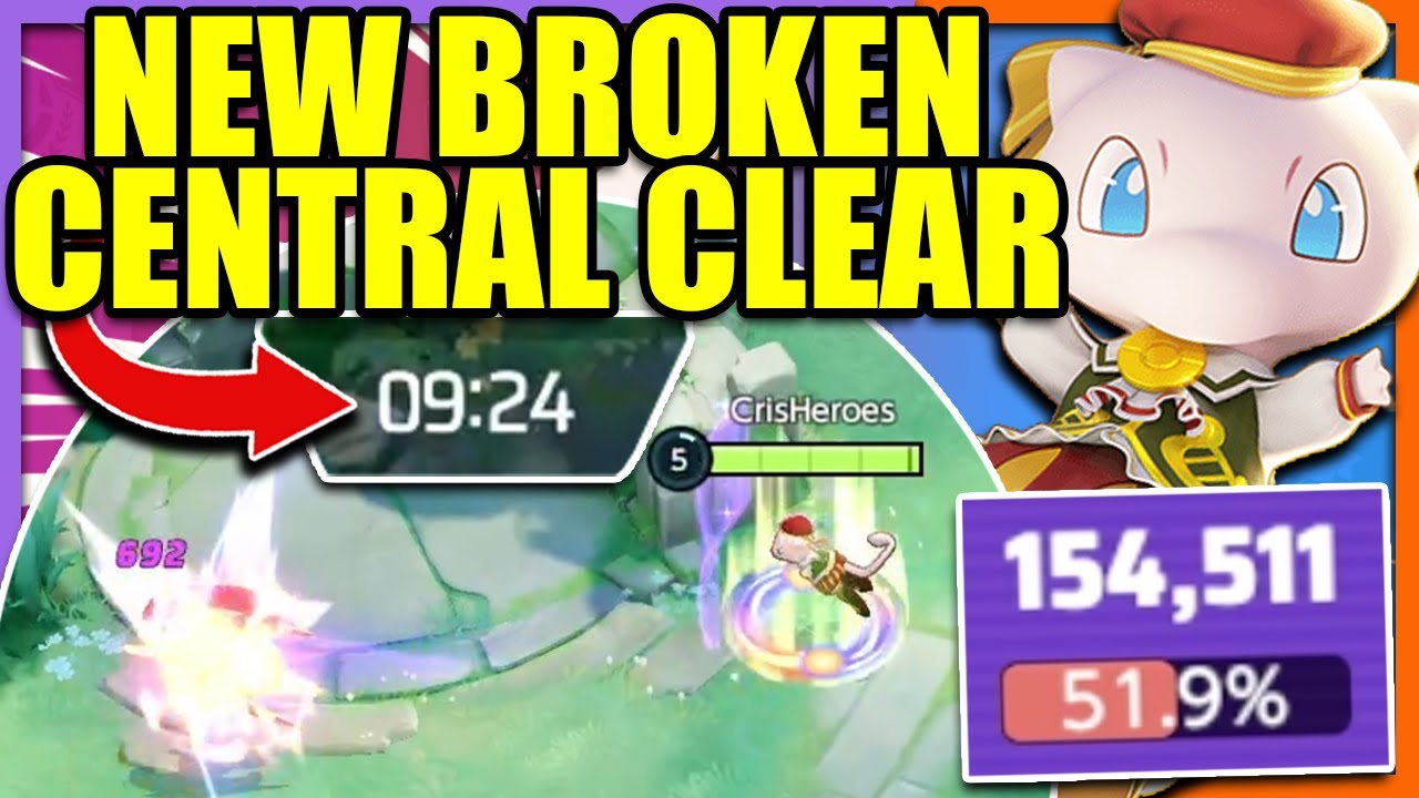 This is 1000% getting NERFED 154k Damage MEW with FASTEST CENTRAL CLEAR | Pokemon Unite