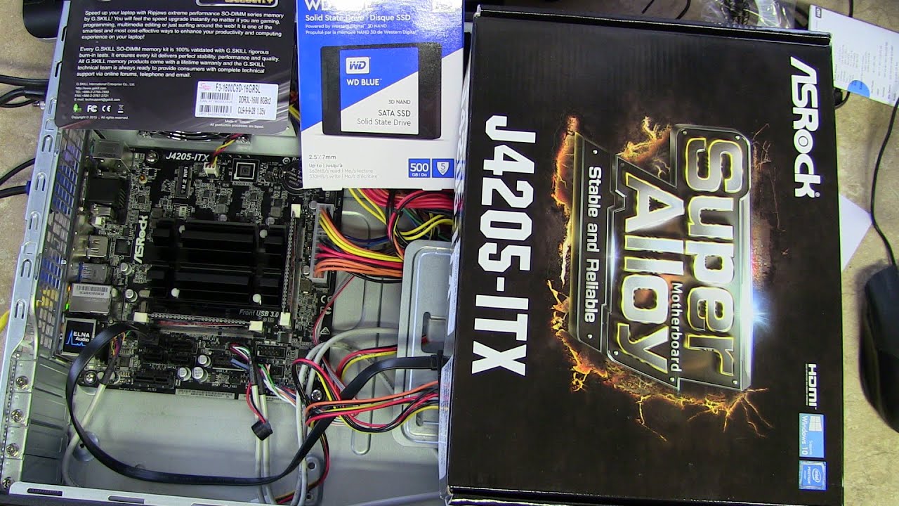 Сборка ASRock J4205-ITX, G.Skill 16 ГБ DDR3 1600, SSD WD 500 ГБ, SuperCase DM-387