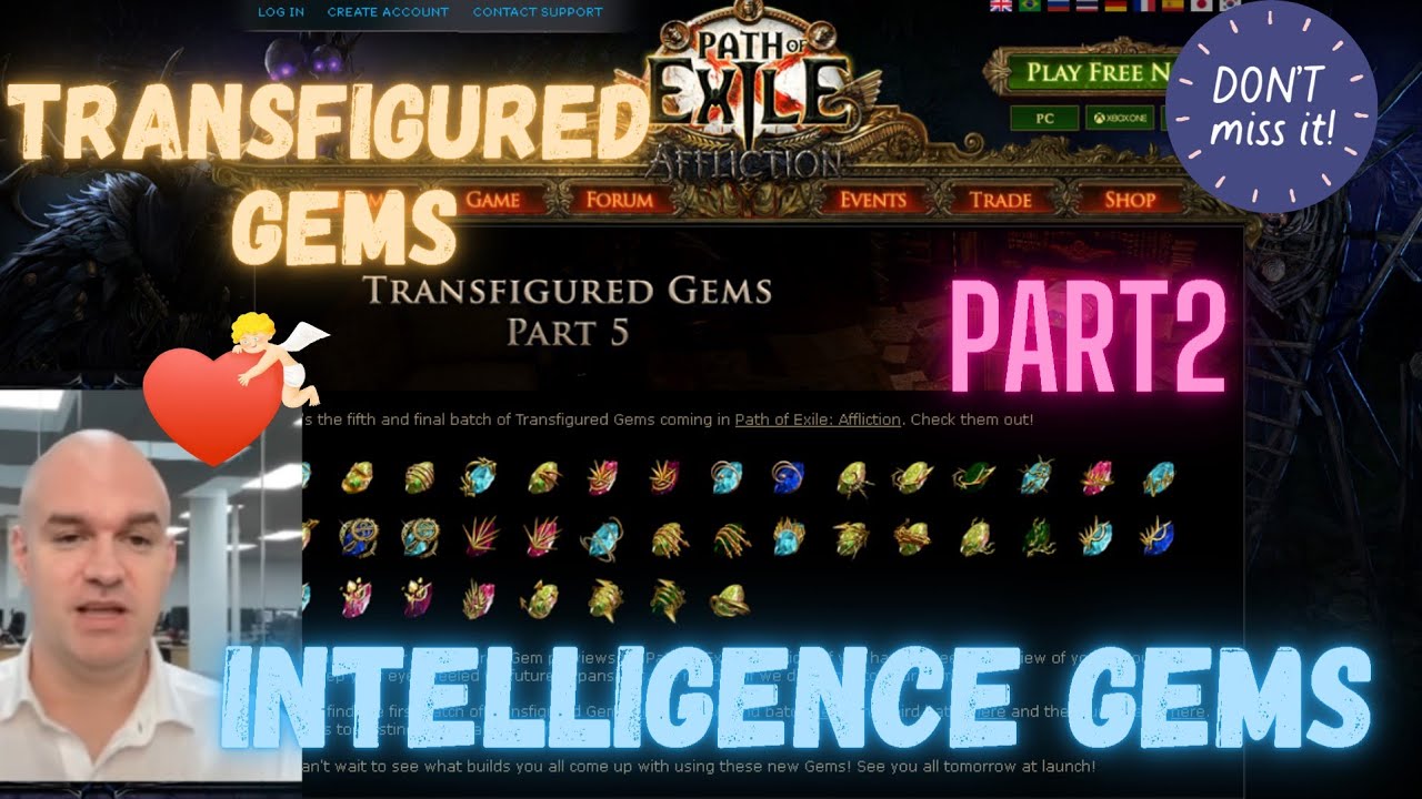 All Transfigured Gems Intelligence Preview and details Part2 Path of Exile Affliction