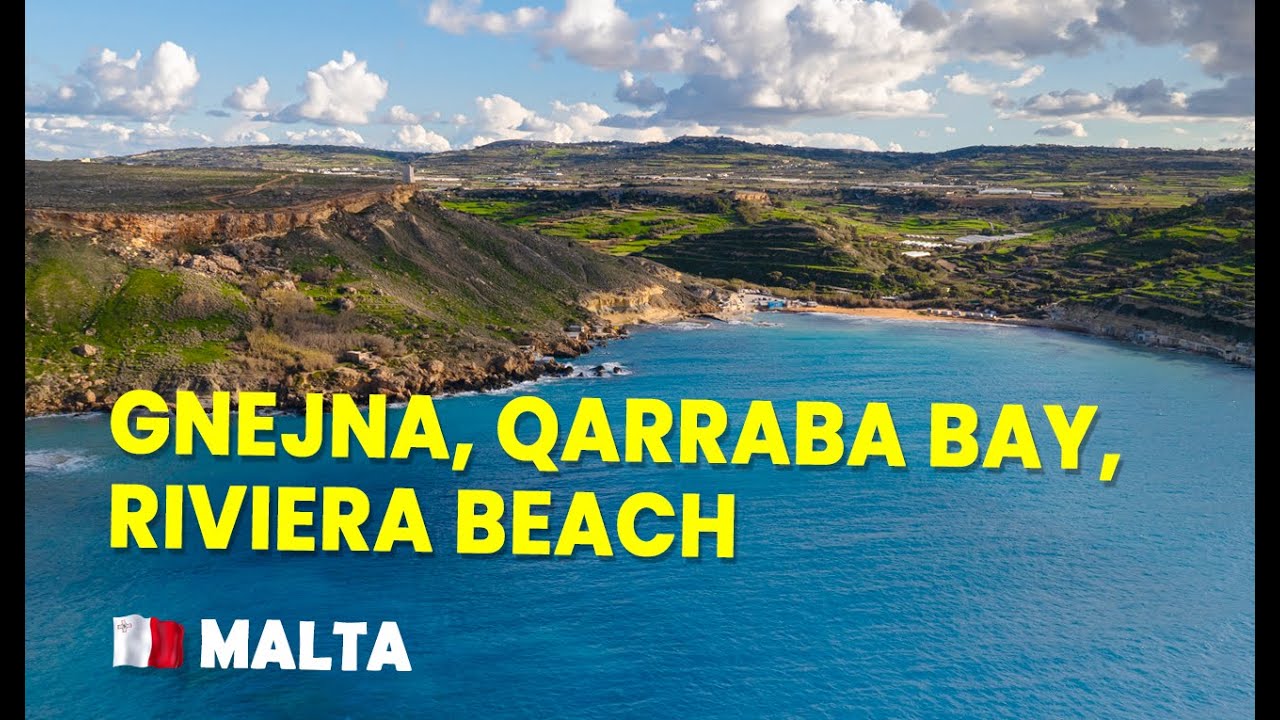 🇲🇹 MALTA, Zatoka: GNEJNA, QARRABA, Plaża: RIVIERA | Cinematic Aerial Drone Footage [4K] #malta