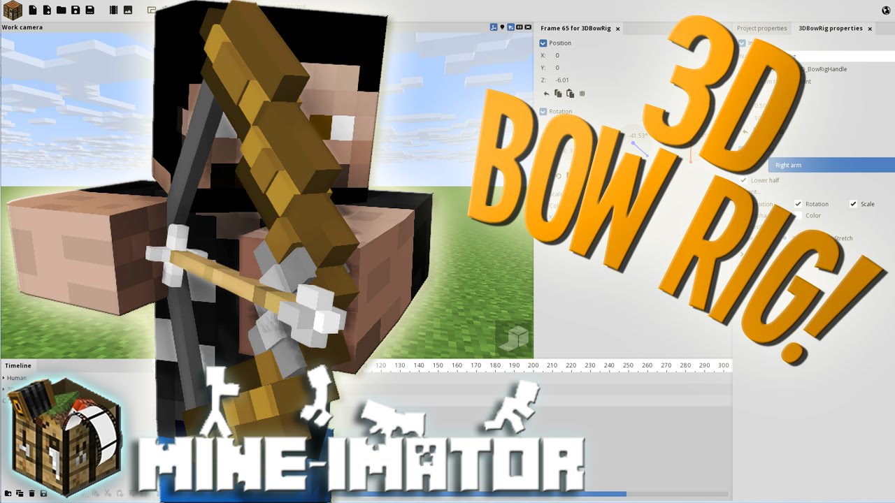 3D Bow & Arrow Rig + Download! | Mine-imator Tutorial