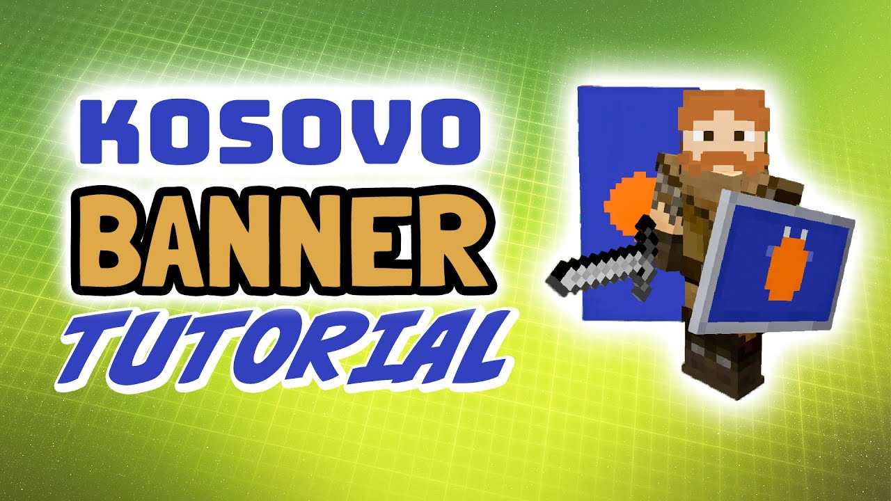Minecraft: Kosovan banner tutorial | How to make the flag of Kosovo as a banner in Minecraft
