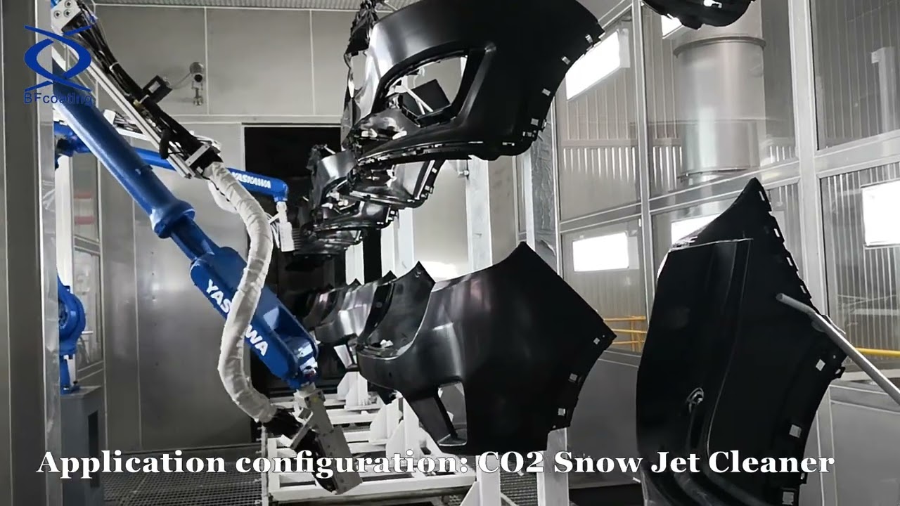 Bumper robotic CO2 snow Jet cleaner preprocessing