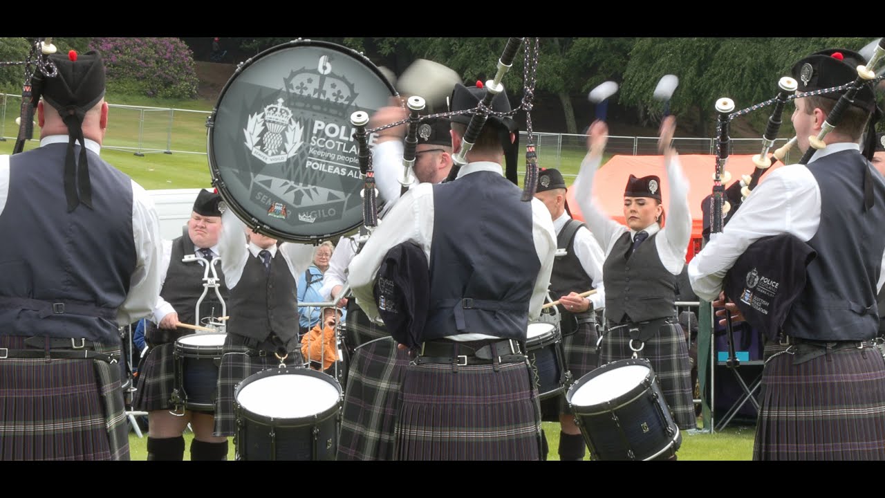 Police Scotland and Federation Pipe Band at the 2024 British Championships at Forres