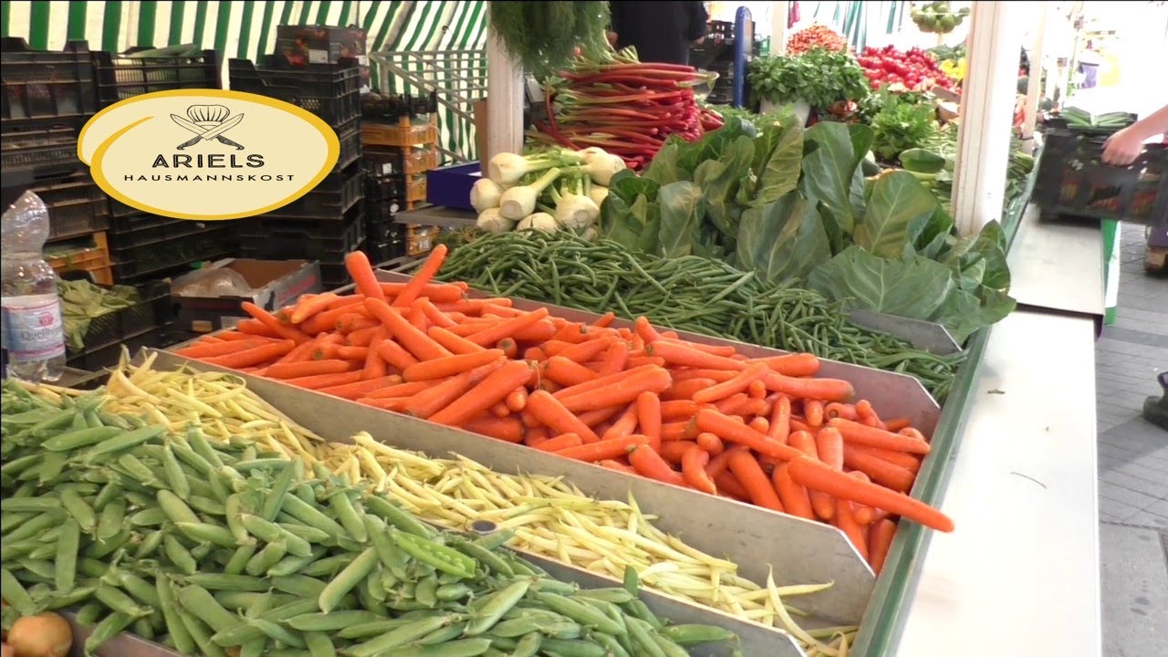 Warenkunde von Gemüse und Obst auf dem Hamburger Wochenmarkt in Rahlstedt,Hausmannskost, Warenkunde,