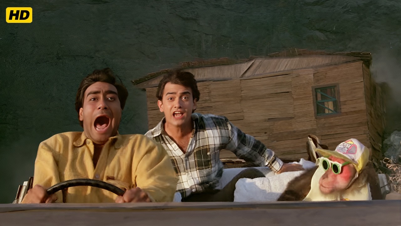 अरे,आगे देखो आगे,अभी तो मेरी हड्डी भी नहीं बचेगी | Ajay Devgn | Aamir | Kajol | Juhi