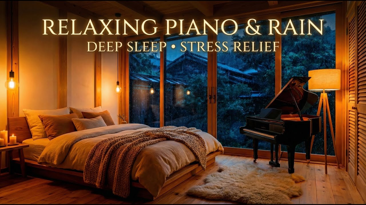 Relaxing Piano Music & Rain Sounds 🌧️ Deep Sleep, Stress Relief, Anxiety & Meditation