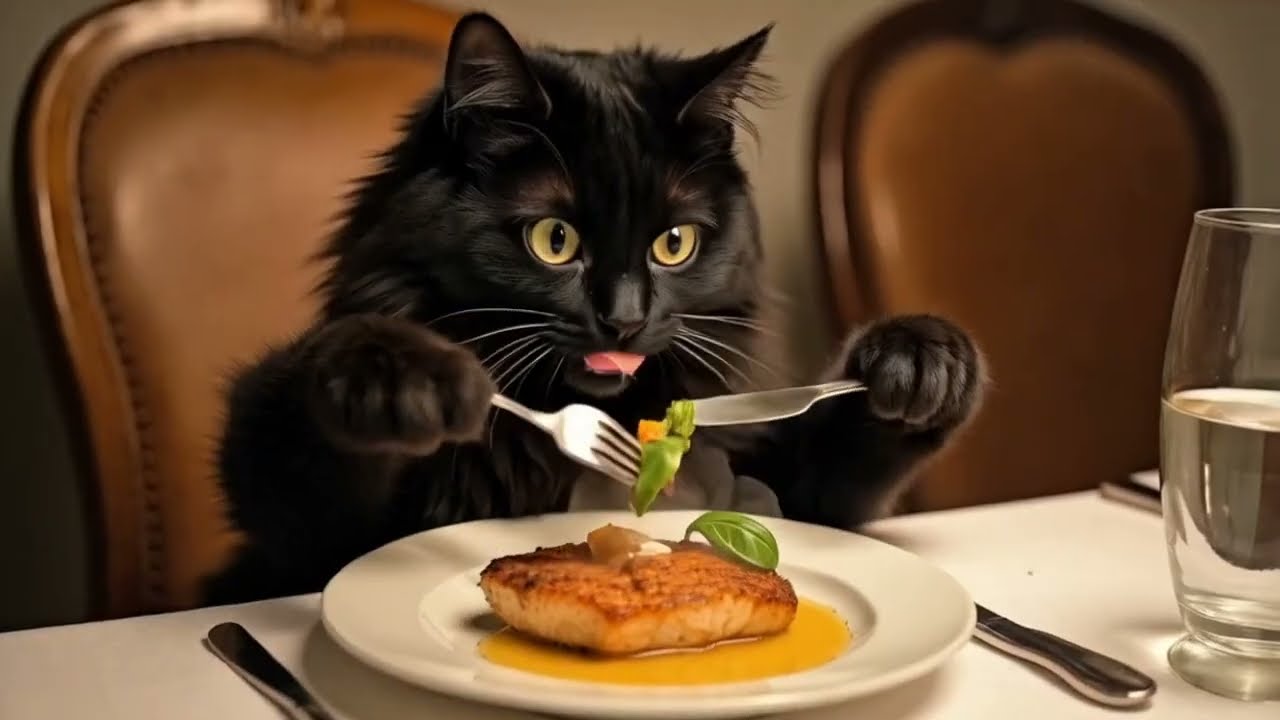 【黒猫クロの料理日記】黒猫クロのサーモンのバターソテー作り！