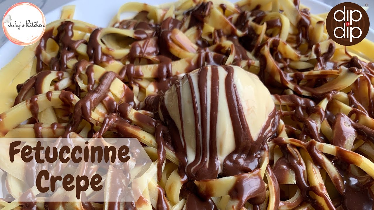 Fetuccinne Crepe| Jinsi ya kupika tambi za kuliwa na chocolate| Dip n Dip Crepe| Juhys Kitchen